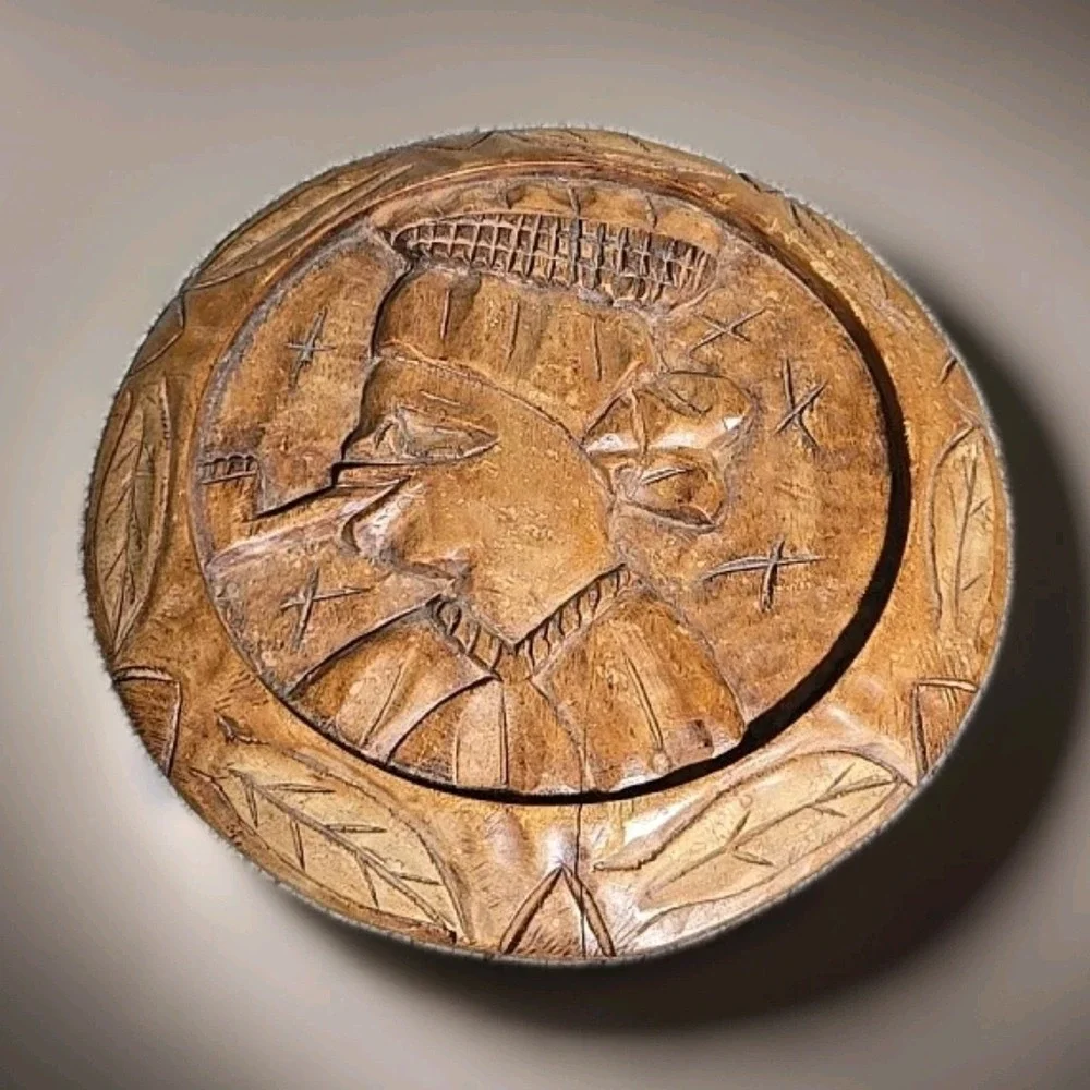 VINTAGE Wooden Wall Plaque‎ BOHO 12